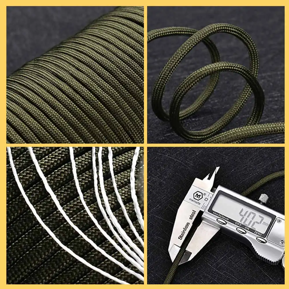 

100M 7-Paracord Parachute Cord Lanyard Camping Climbing Camping Rope Hiking Clothesline for Jewelry Making