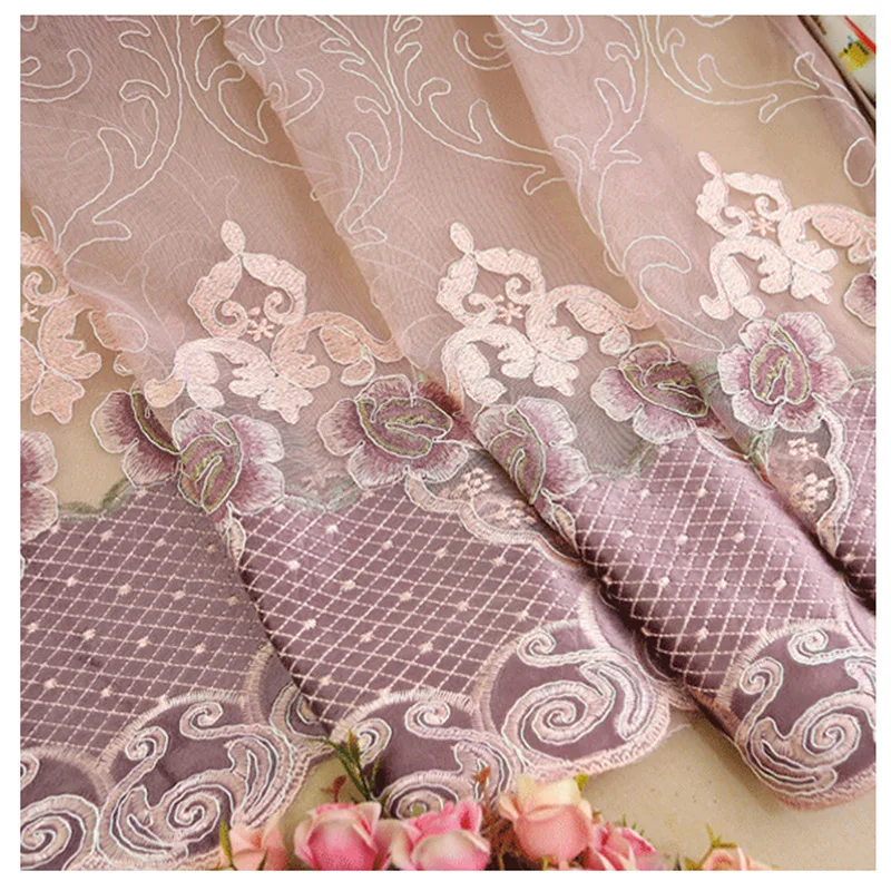 

Exquisite European-style Chenille Velvet Embroidery Curtains for Living Dining Room Bedroom.