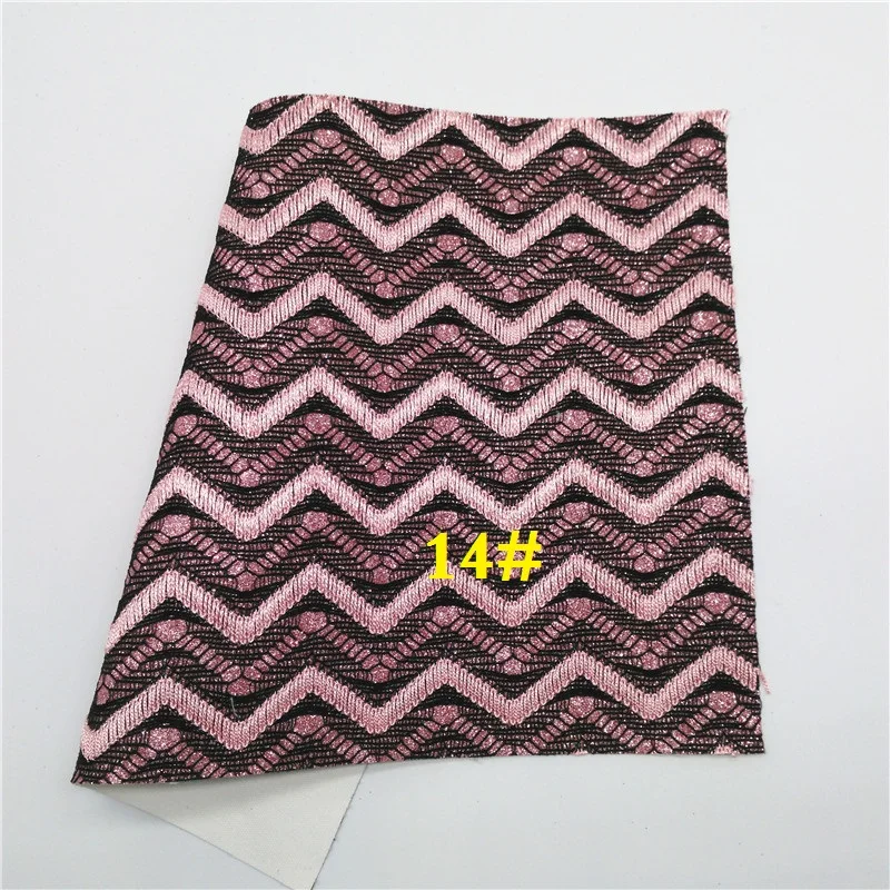14 Glitterwishcome 21X29 см A4 размер винил для бантов блестящая ткань, флокирование стрелка волна кожа ткань листы для бантов, GM523A - Цвет: 14