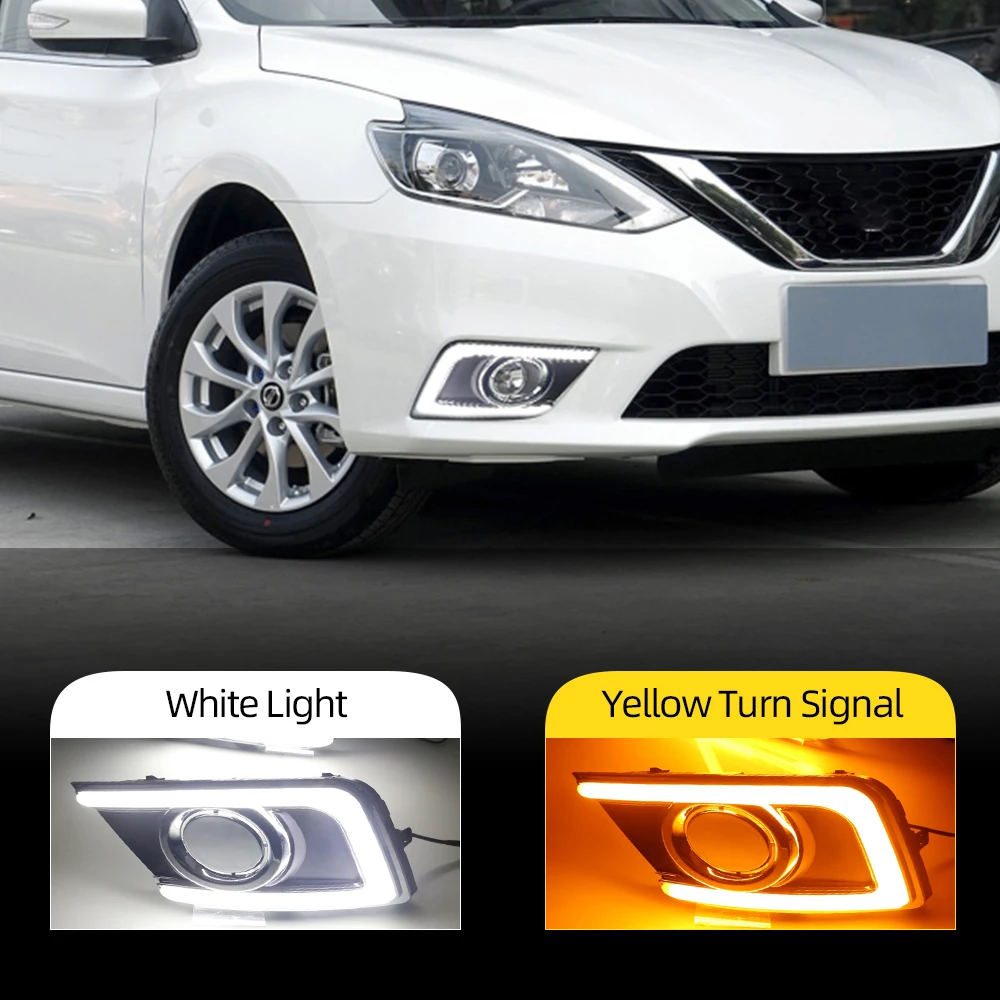 Автомобильный мигающий 1 комплект для Nissan Sentra 2016 2017 2019 дневной ходовой светильник