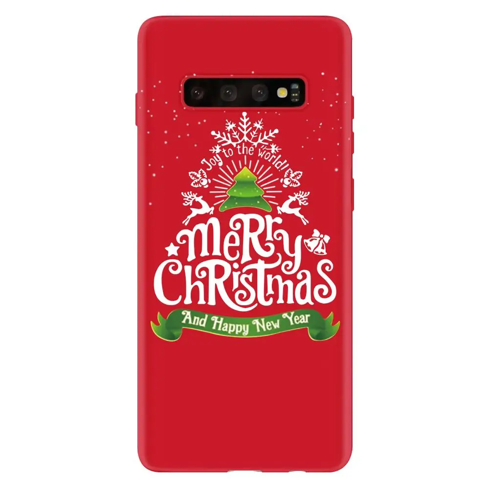 Рождество год мультяшный чехол для samsung Galaxy S10 S9 S8 S6 S7 Edge Plus S10e J5 J7 J4 J6 плюс задний Чехол из мягкого ТПУ