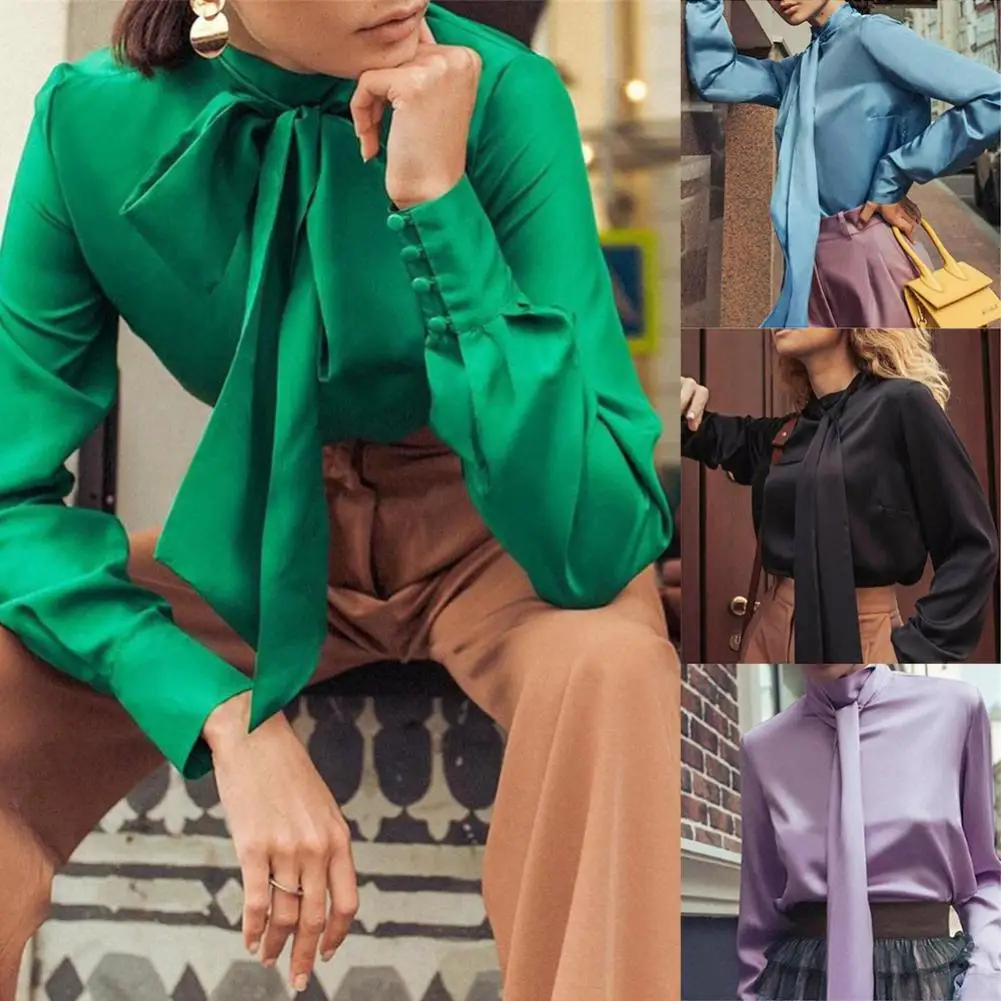 Офисные женские туфли Длинные рукава с высоким воротом Пуловер лентой кнопки