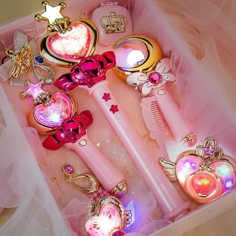 Flower Fairy Glowing Sound Effects Stars Magic Wand Children Magic Fairy Princess Costume Props Dollhouse Party Favor For Girls