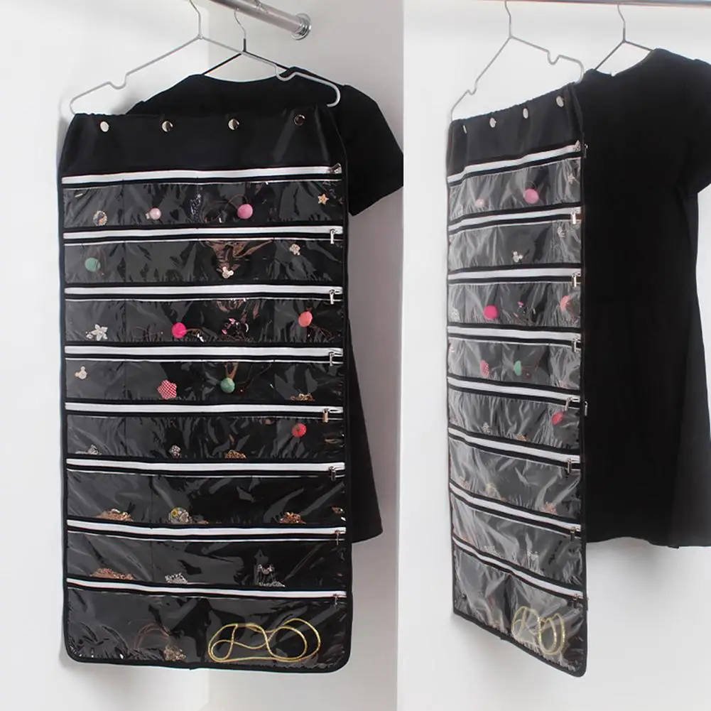 Органайзер для ювелирных изделий двусторонний на молнии с 56 карманами