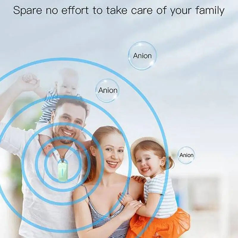 

Air Purifier Necklace Personal USB Portable Wearable 250MAh Pm2.5 Dust Monitoring Detector No Radiation Low Noise for Adult Kid