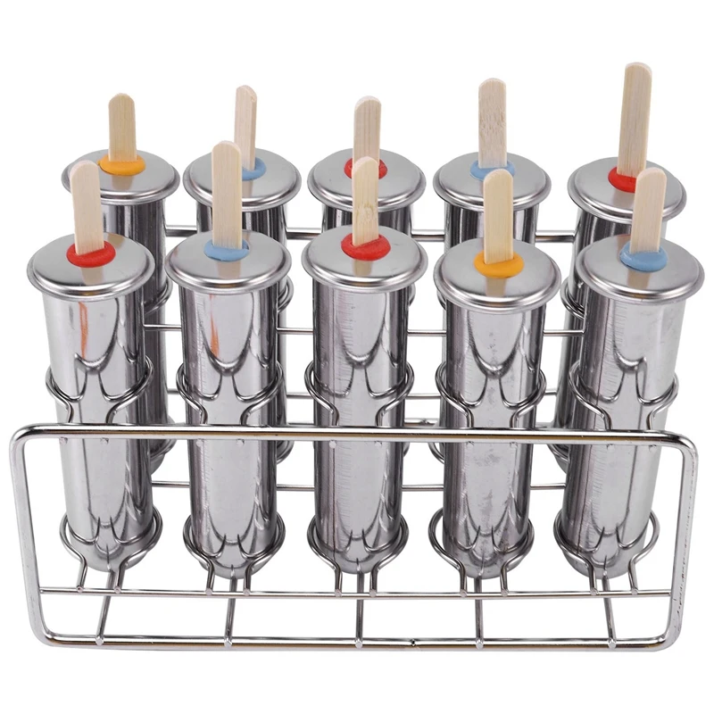 

Stainless Steel Popsicle Molds Ice Cream Sticks Brush for Home DIY Fruit Innovative Ice Tube Molds