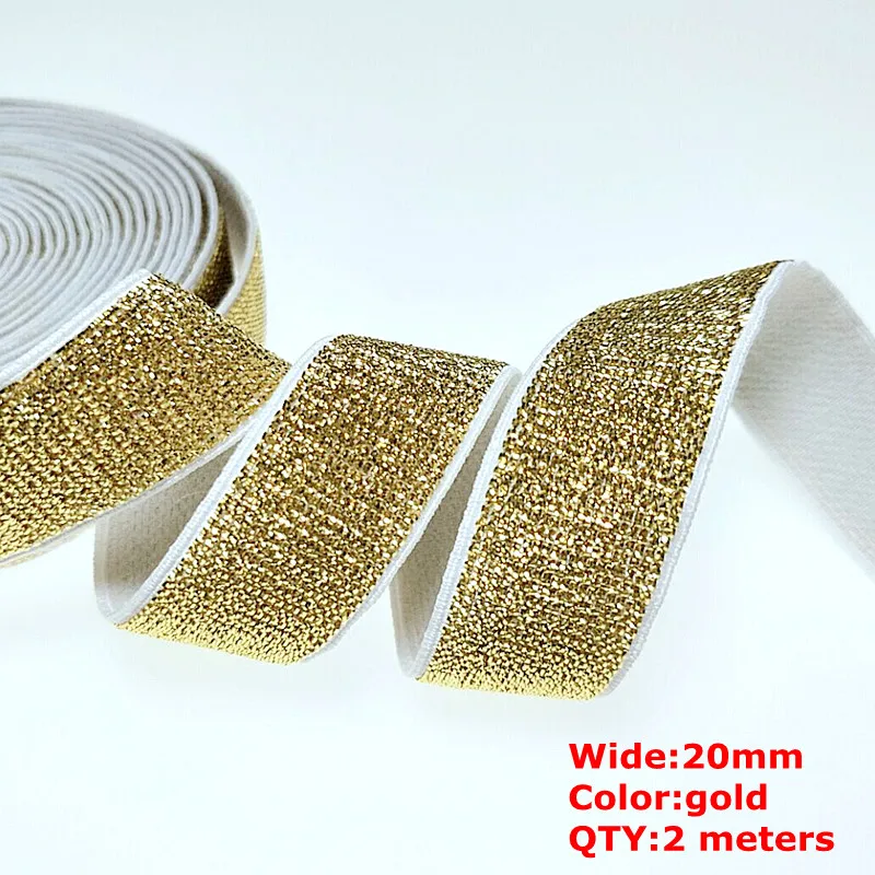HL 20 мм/25 мм метра/Упаковка Золото/Серебро высокое качество нейлоновые резинки для