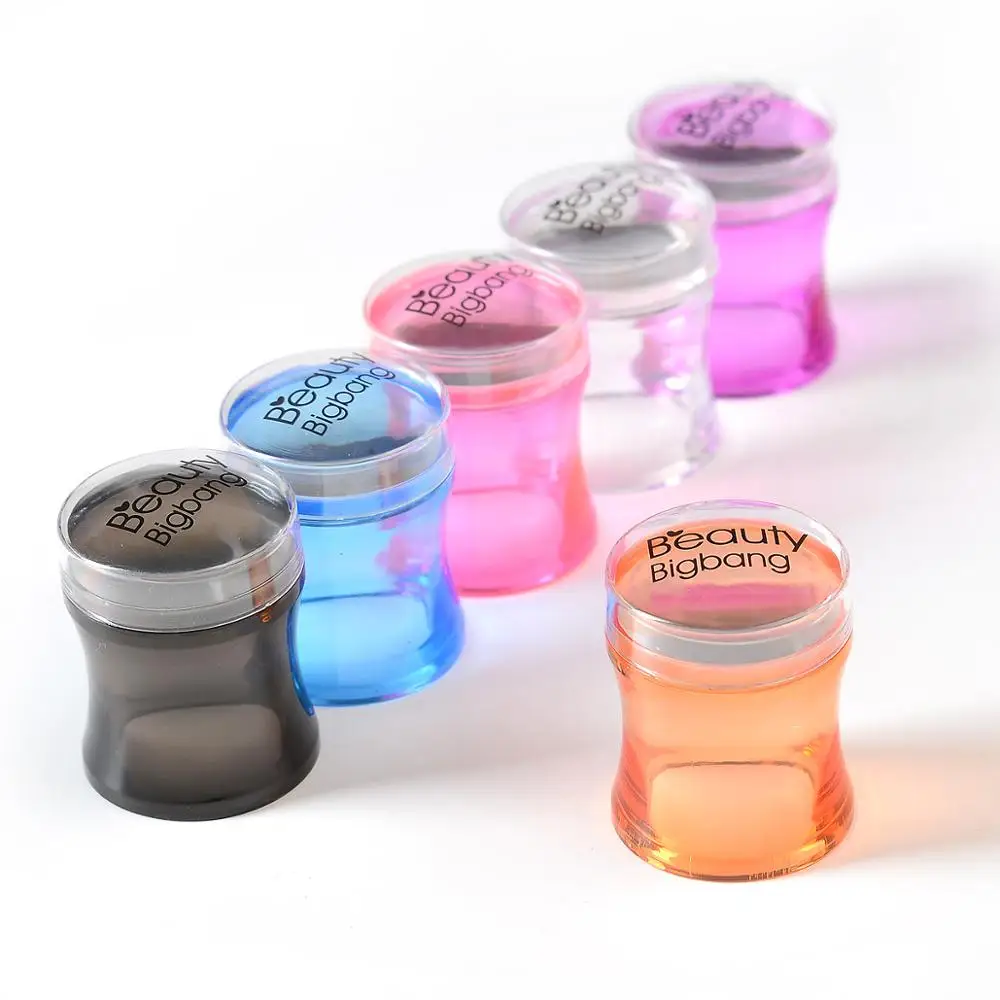 

BeautyBigBang Nail Stamper Plastic Silicone Handle Jelly Nail Stamper Manicure Stamp Template Tools Stamp for Stamping Nail Art