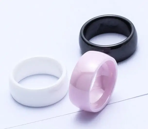 2019 Горячая продажа 3 цвета 8 мм из полированной Керамики Кольца для мужчин