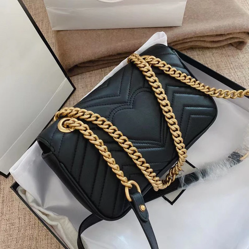 

Classic fashion designer single shoulder diagonal span Marmont bag small square bag love bag GG Mini chain bag