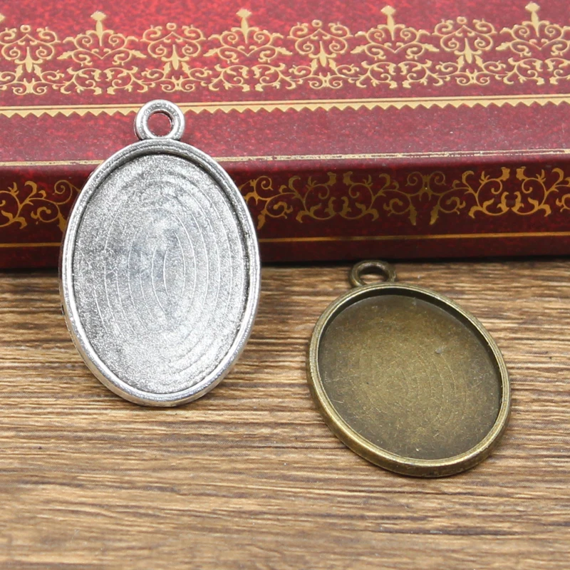 Овальная простая стеклянная основа для кабошона Размером 25 х18 мм 8 шт.|Ювелирная