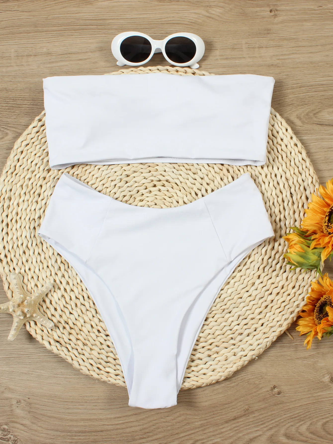 

Swimsuit Women 2020 New Women's Swimsuit Solid Color Tube Top Sexy Two-piece Swimsuit Bikini Set 2 piece set women