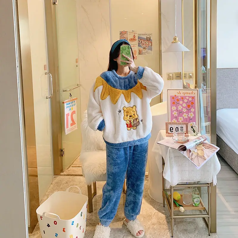 Autumn Winter Pyjamas for Women Sweet and Lovely Thickened Warm Pajama Set Women Pajamas Sleepwear Women Homewear pajama woman