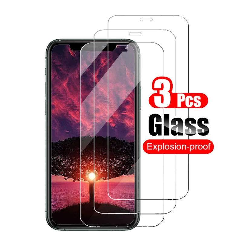 3 шт. закаленное стекло для iPhone 12 Mini Pro Max Защита экрана Мини защитное защитная