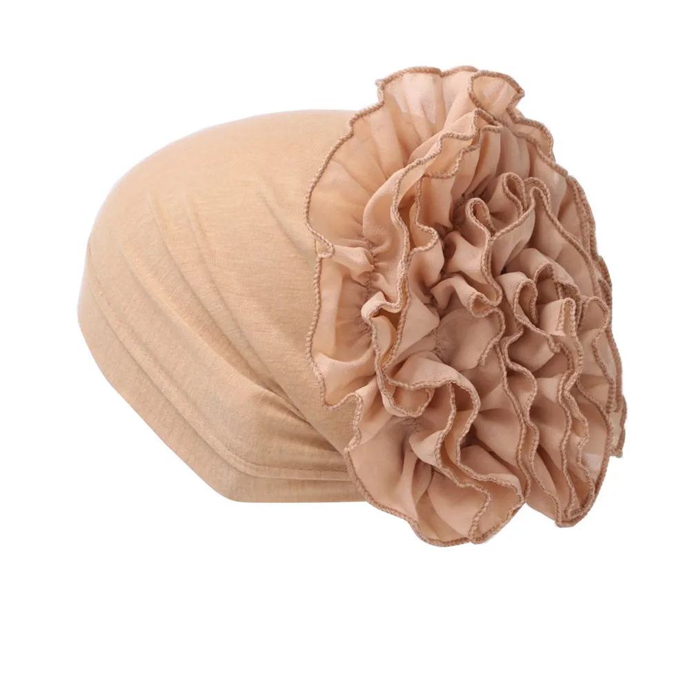 Женская Цветочная мусульманская гофрированная химиотерапия шляпа цветок