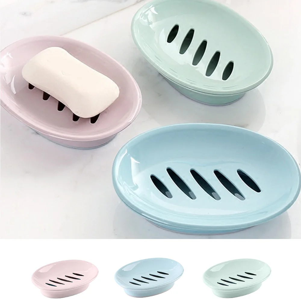 

3pcs/set Soap Dish Box Bathroom Shower Soap Holder Dish Storage Plate Tray Kitchen Storage Container Bathroom Accessories
