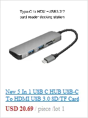 7-в-1 Тип C концентратор мульти Порты и разъёмы HDMI адаптер Ethernet Порты и разъёмы с 2 портами(стандарт 3,0 Порты с 60WPower доставки для macbookand более USB C концентратор, Лидер продаж