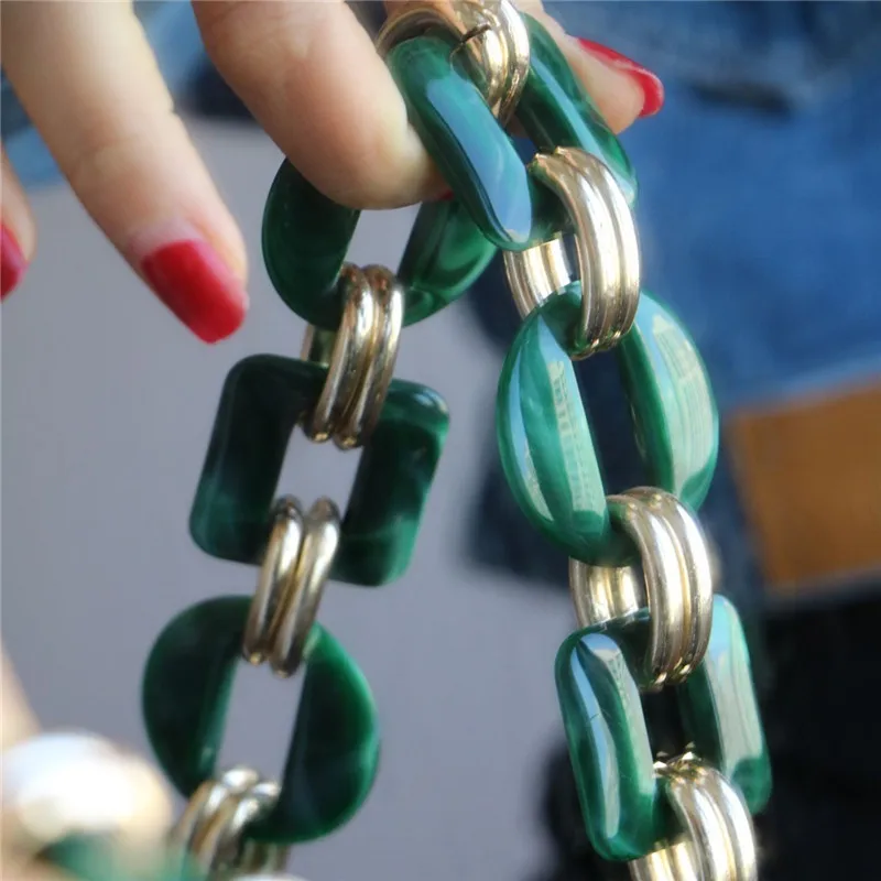 

2020 design chunky acrylic resin bag accessories chains handle