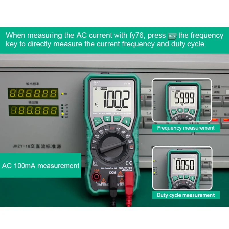 FY76 Digital Multimeter 5999 Counts Backlight Auto Range AC/DC Voltage Meter Ohm Transistor Testers Multi CLH@8 | Инструменты