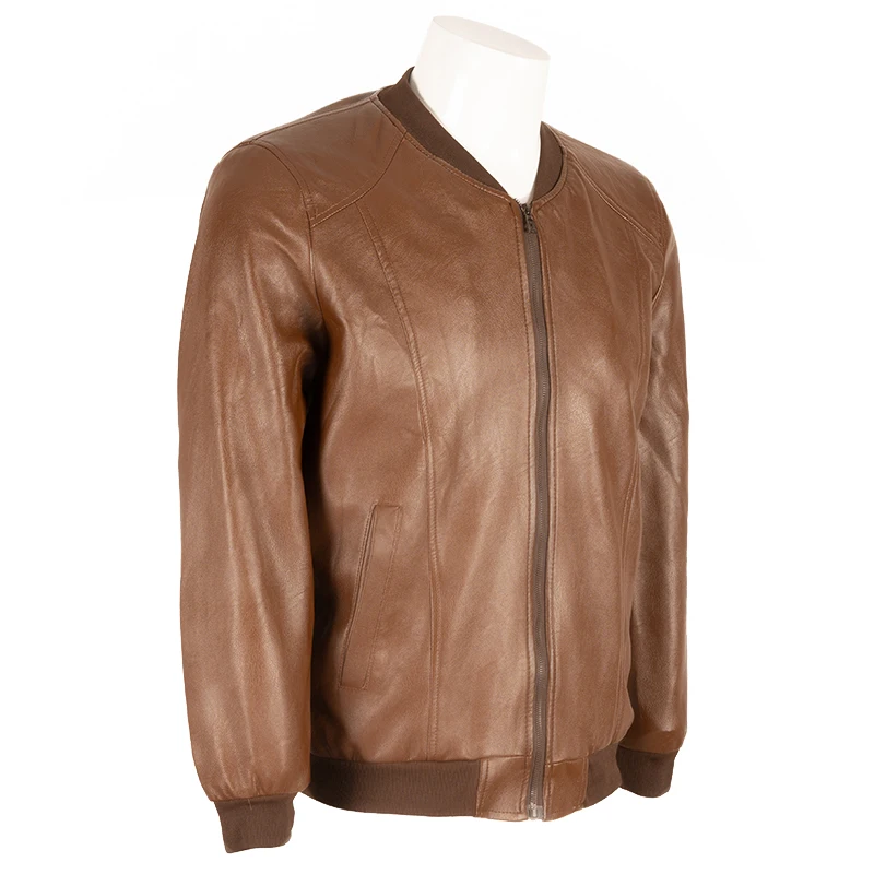 ChangNiu коричневые мужские Куртки из искусственной кожи верхняя одежда Зимние