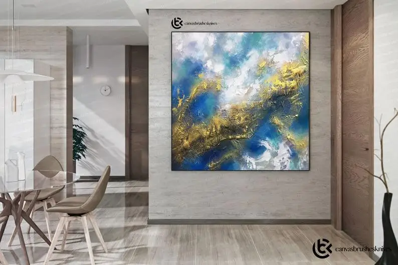 

Акриловая живопись ручной работы-очень большое настенное искусство, кухонный декор, картины на холсте, абстрактная живопись, современная а...