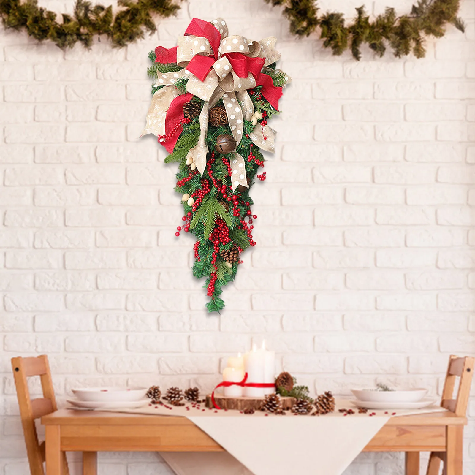 Рождественский венок украшение Рождественская гирлянда-труба Рождественское с