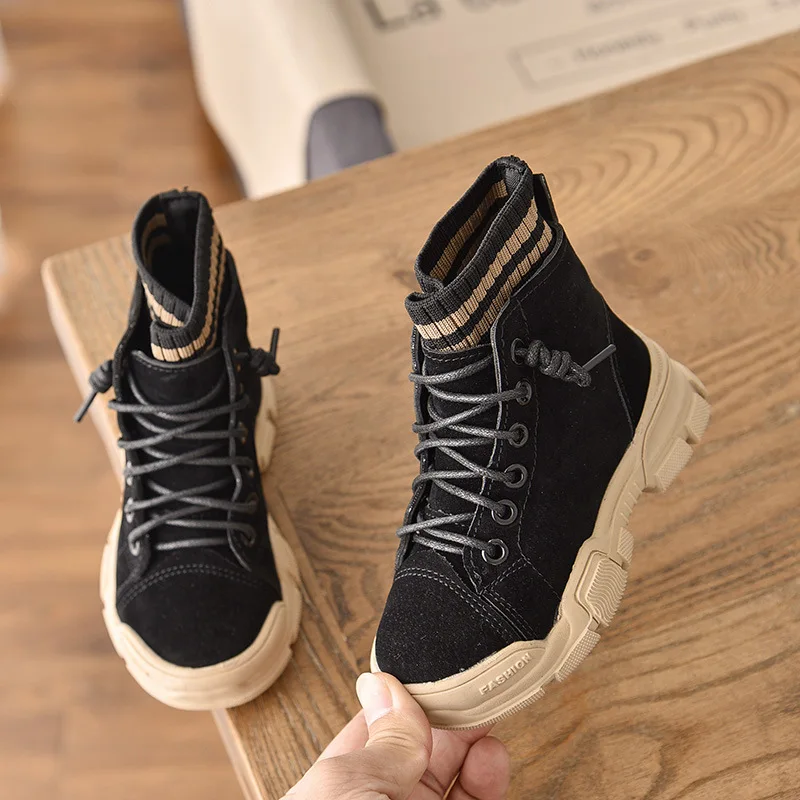 Детские ботинки коллекция 2019 года сезон осень-зима вязаные короткие для девочек