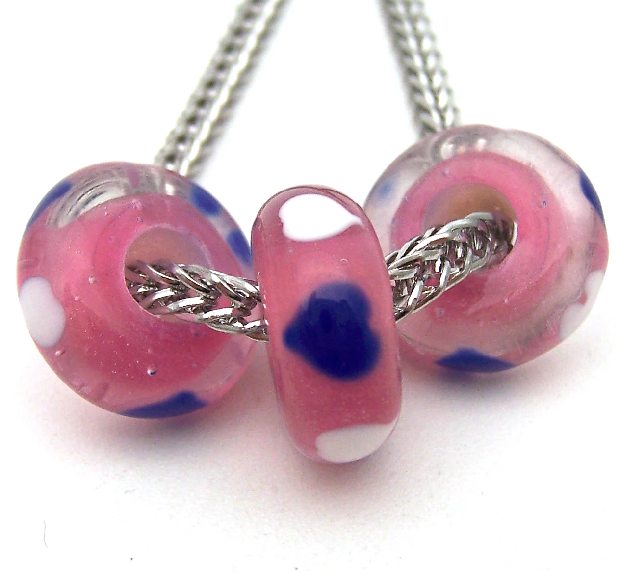 

JGLZ2551 3X 5MM Hole DIY GlassBead Murano Glass beads Fit European Charms Bracelet diy jewelry Lampwork