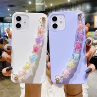 crystal 3d love heart wrist chain phone case for samsung galaxy s21 s20 ultra s8 s9 s10 plus s20fe note 9 10 20ultra soft cover