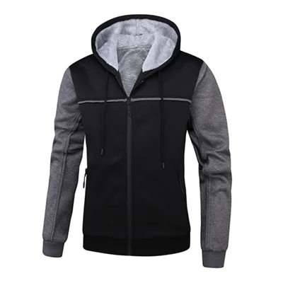 w18-Black Grey Зимние Повседневные мужские толстовки, свитшоты, куртки, пальто, Мужская толстовка, теплая Толстая флисовая куртка, Мужская ветровка в стиле пэчворк, новая одежда - Цвет: w18-Black Grey