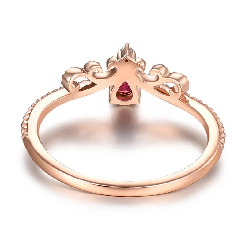 ENZO Natural ruby 18K Pure Gold 2020 New Hot Selling Top Ring Women Heart Shape For Ladies Woman Genuine Jewelry | Украшения и