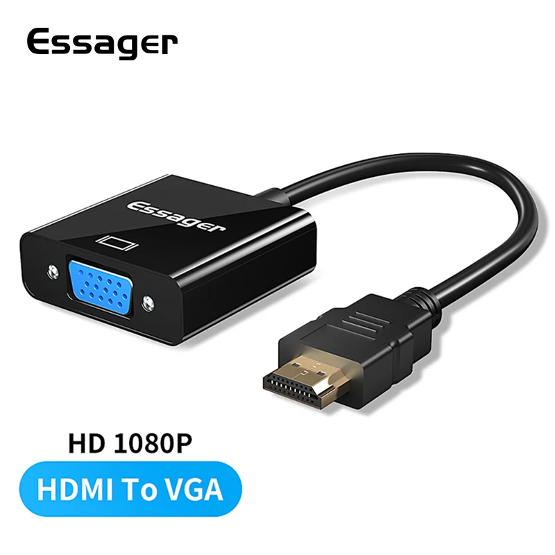 Адаптер Essager HDMI совместимый с VGA видеокабель 1080P конвертер папа мама для PS4 ПК
