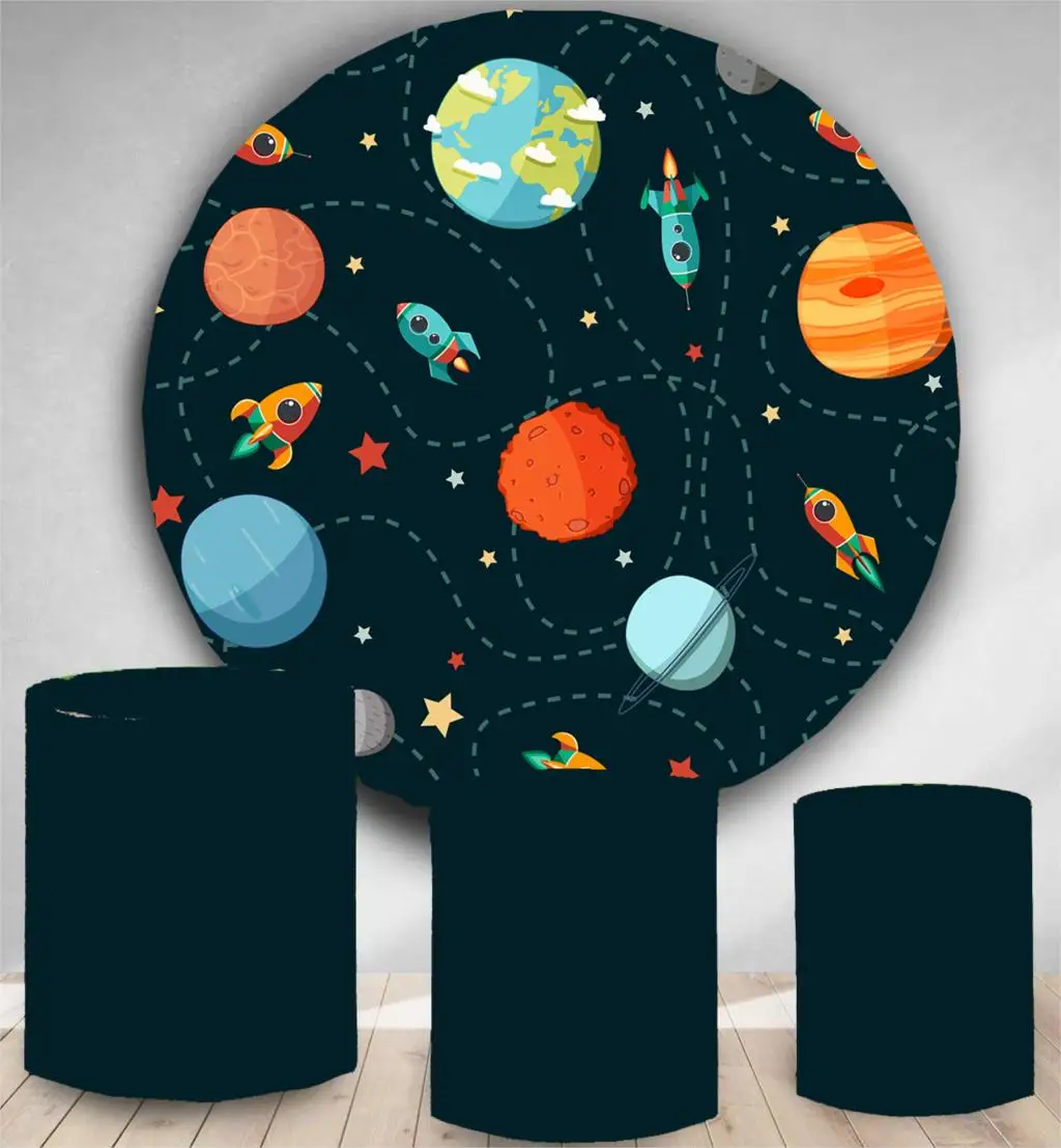 Round space. Декорации круглые космос. Космический круглый стол.