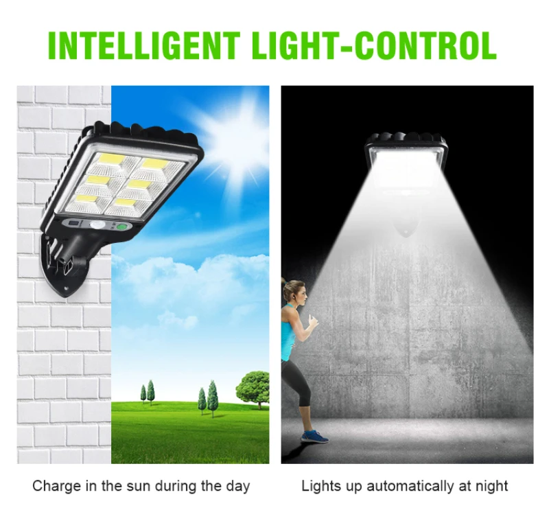 

Solar Sensor Wall Light COB/LED Waterproof Human Induction Street Lamp Garden Outdoor Courtyard Sensor Street Light Angle 360