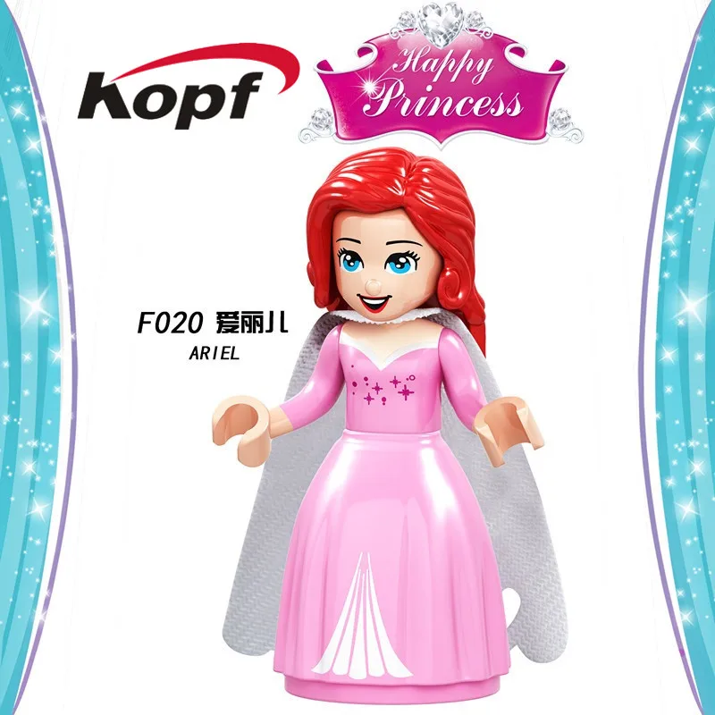 F020 Without Box Одна строительных блоков Замороженные малефисент Принцесса Анна Мулан Аврора Эльза принц Эрика фигурки для детей игрушки F002-F025 - Цвет: F020 Without Box
