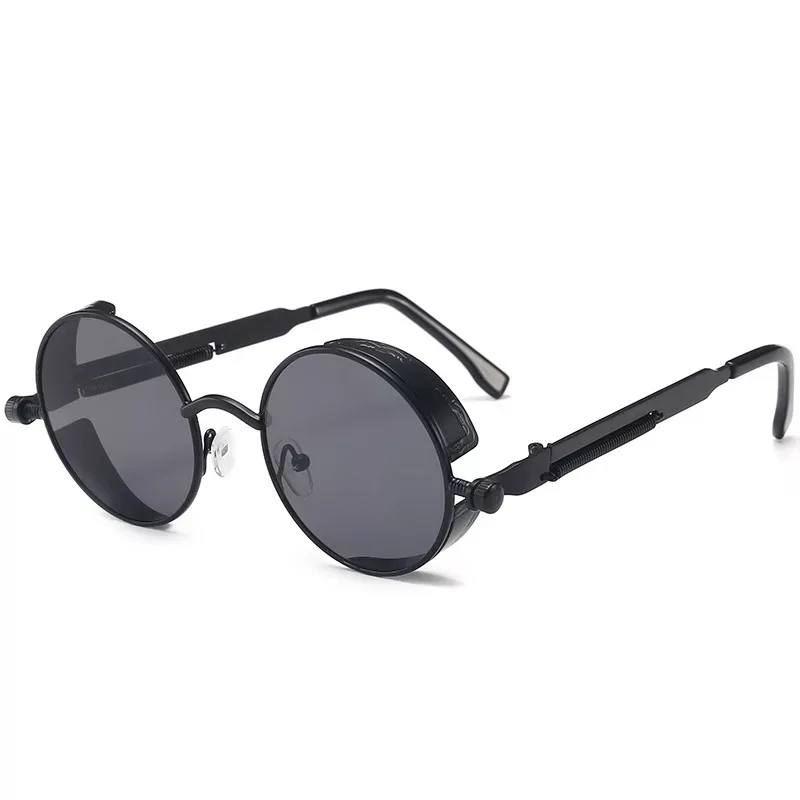 

Classic Gothic Steampunk Sunglasses Luxury Brand Designer High Quality Men and Women Retro Round Metal Frame Sunglasses UV400