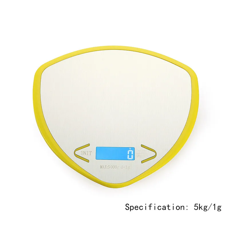 yellow 5 кг/1 г кухонные весы цифровые пищевые портативные весы с светодиодный дисплеем с подсветкой с защитой многофункциональные - Цвет: yellow