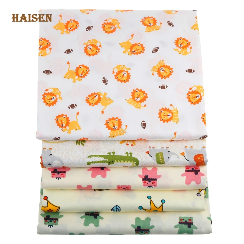 5 шт./лот мультяшная серия льва саржевая хлопковая ткань с принтом Лоскутная