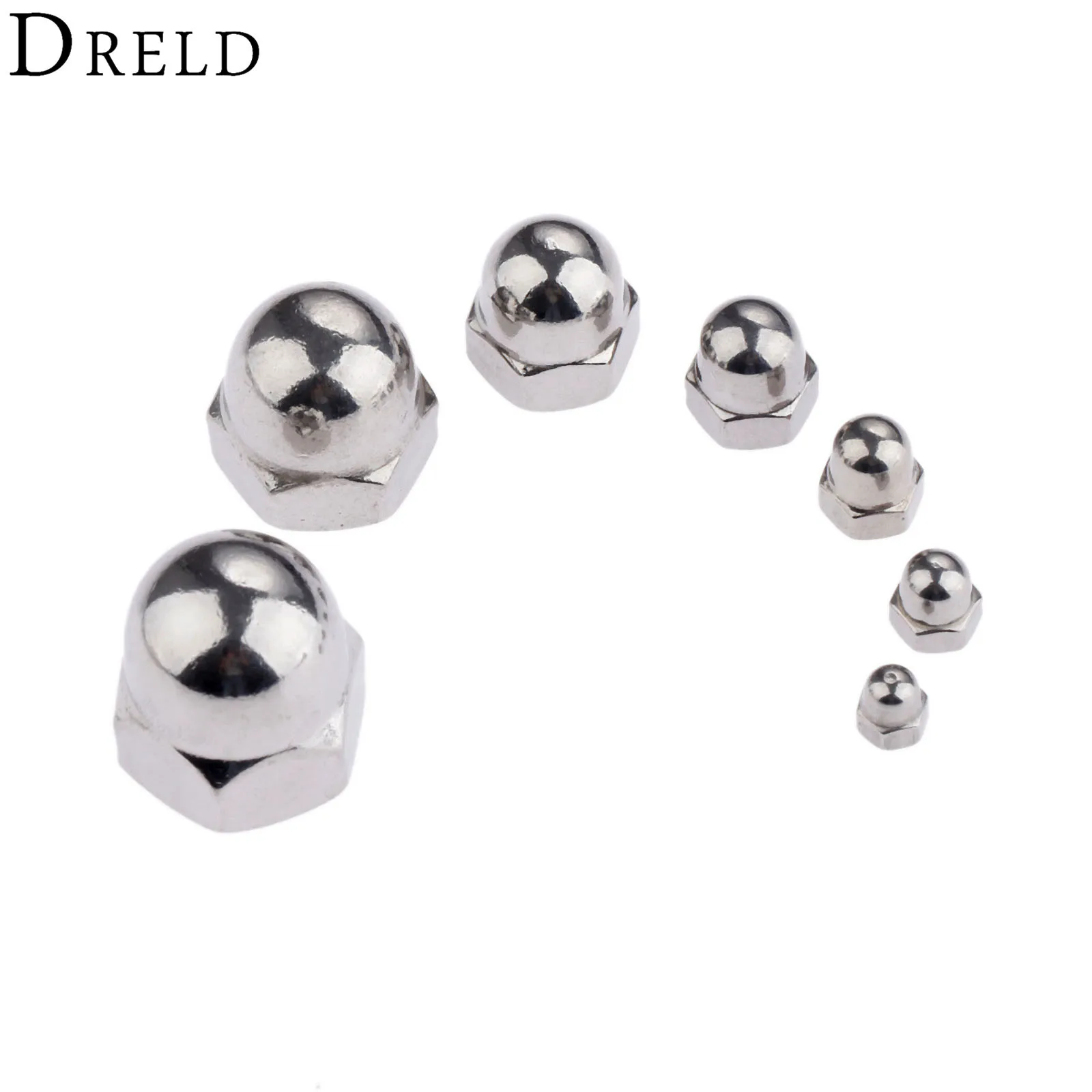 DRELD 10 шт. M3/M4/M5/M6/M8 Нержавеющая сталь Кепки гайки с круглой головкой декоративная