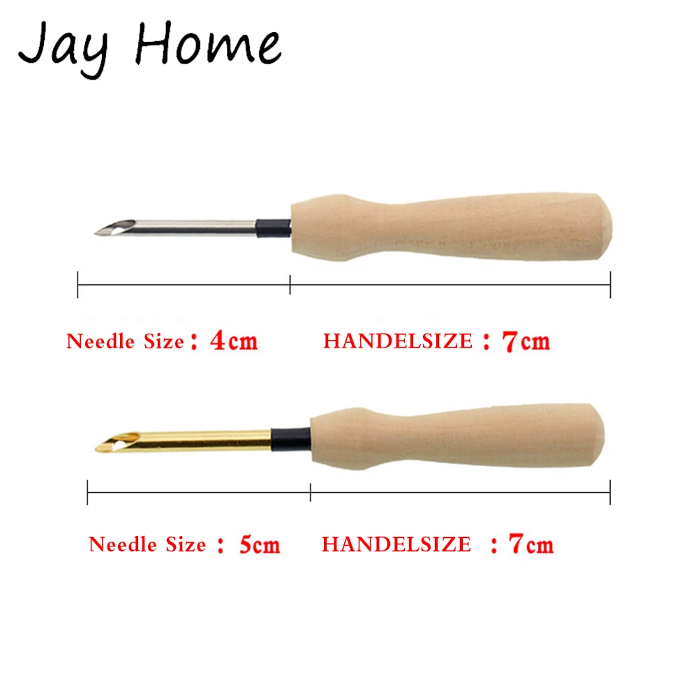 

3.5mm/5mm Sewing Embroidery Pens Wooden Handle Embroidery Punch Needle Cross Stitch Weaving Tools DIY Craft Sewing Accessories