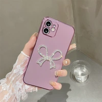 electropla bowknot diamond phone case for iphone 11 12 pro max luxury ultra thin x xr xs max fashion soft silicone case