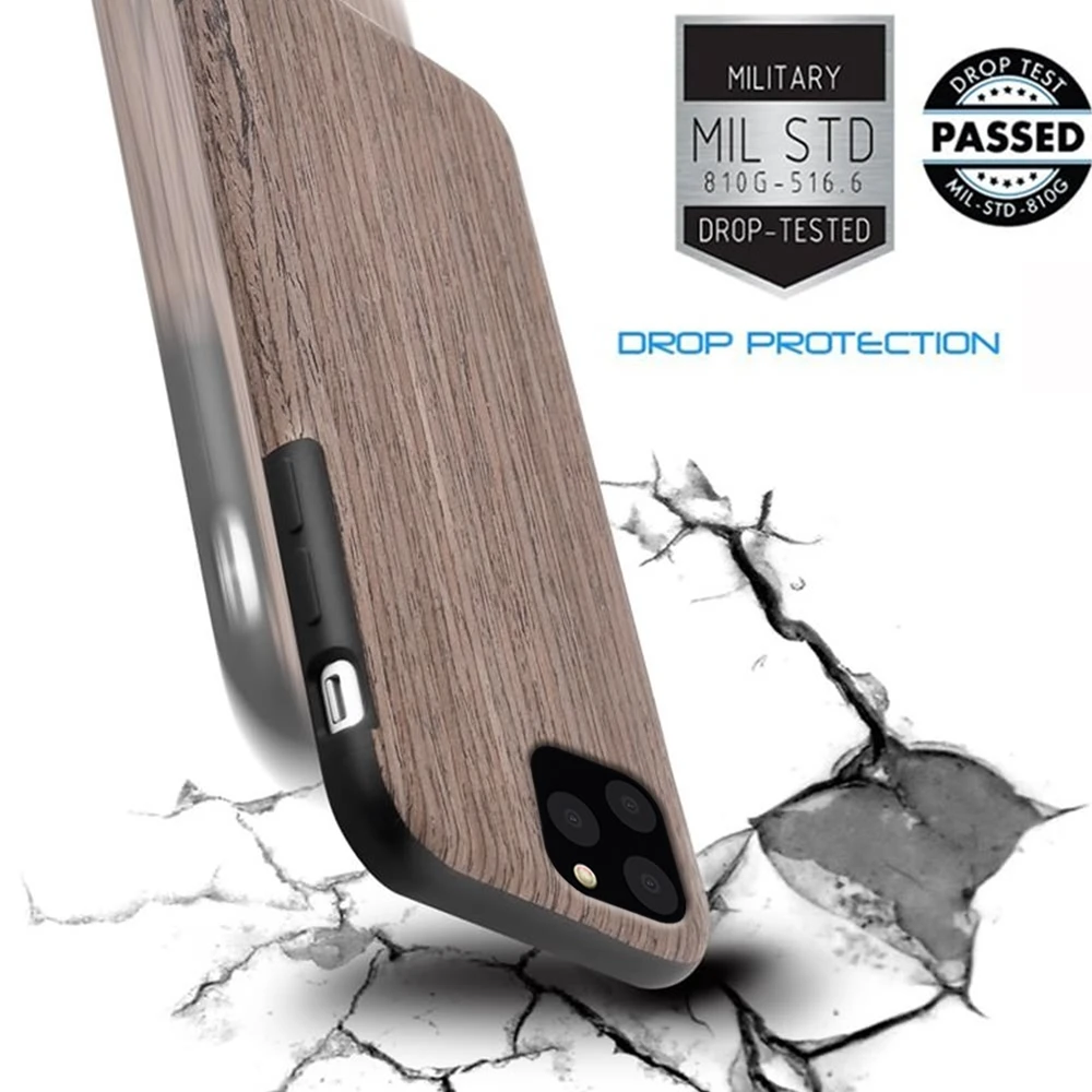 

Case for IPhone 11 Pro Xs Max Xr X 7 8 Plus 6 6s 5 5s SE 2020 12 Mini Wood Grain Flexible Silicone Hybrid Slim Cover