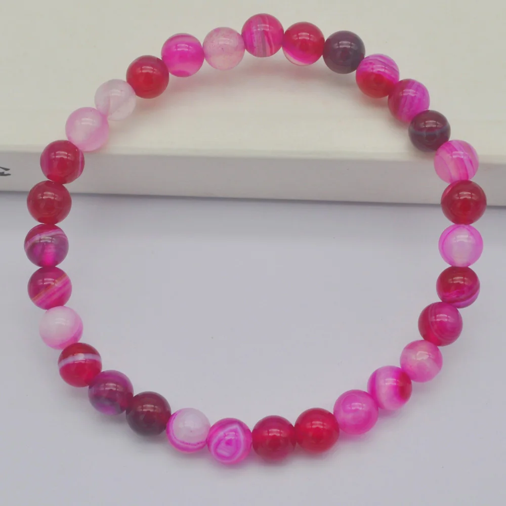 Red Veins Agate 6 мм Лабрадорит/Зеленый Малахит/кристалл/Песчаник/Лапис/Сердолик/Howlite/тигровый глаз браслет стрейч-бижутерия в подарок 1 шт - Окраска металла: Red Veins Agate