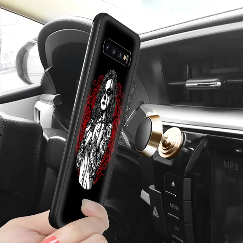 

Soft Cover Case for Samsung Galaxy S20 FE S10 S9 S8 10 Lite S10e S20 Ultra Plus 5G Phone Black Coque Sugar Skull Girl
