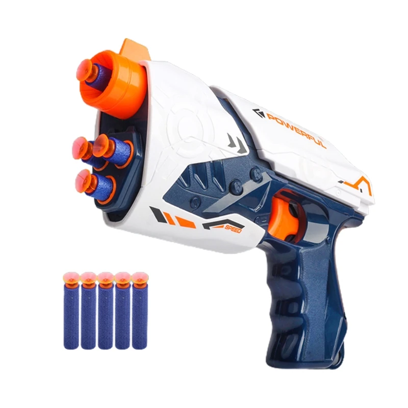 

Long Range Shooting Toy Foam Blaster Battle Toy Guns with 5Soft Bullets EVA-Foam Play Outdoor Indoor Toy for Boy Kids 5+