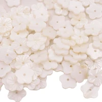 50pcs carved natural white shell flower loose beads jewelry making crafts 8mm 10mm 12mm 14mm