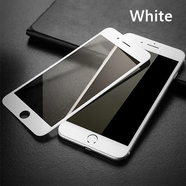 White Benks KR RRO 3D изогнутый мягкий край закаленное стекло полное покрытие защитный для iPhone 8 7 6s 6 Plus X XS передний экран протектор пленки - Color: White