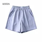 Шорты Wixra женские хлопковые однотонные, Свободные повседневные с завышенной талией и карманами, уличная одежда, лето 2021