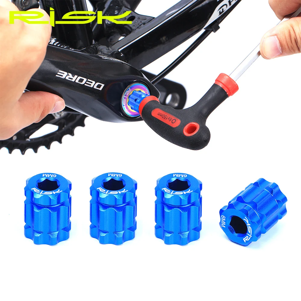 

RISK Bike Bicycle Repair Tool Aluminium Alloy Blue Crank Cap Installation Tool Bicycle Accessories