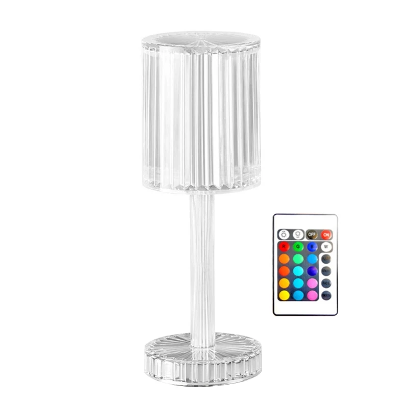 

Crystal Table Lamp Rechargeable Desktop Light for Home Wedding Romantic Dinner Tables Decoration Acrylic Lamps Crafts
